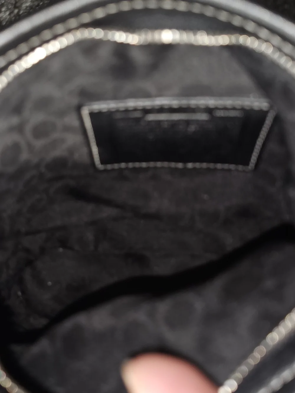 Coach Black Leather Bag With Tassel Zipper Detail Mini 7.5 W 6.5 H #1507
